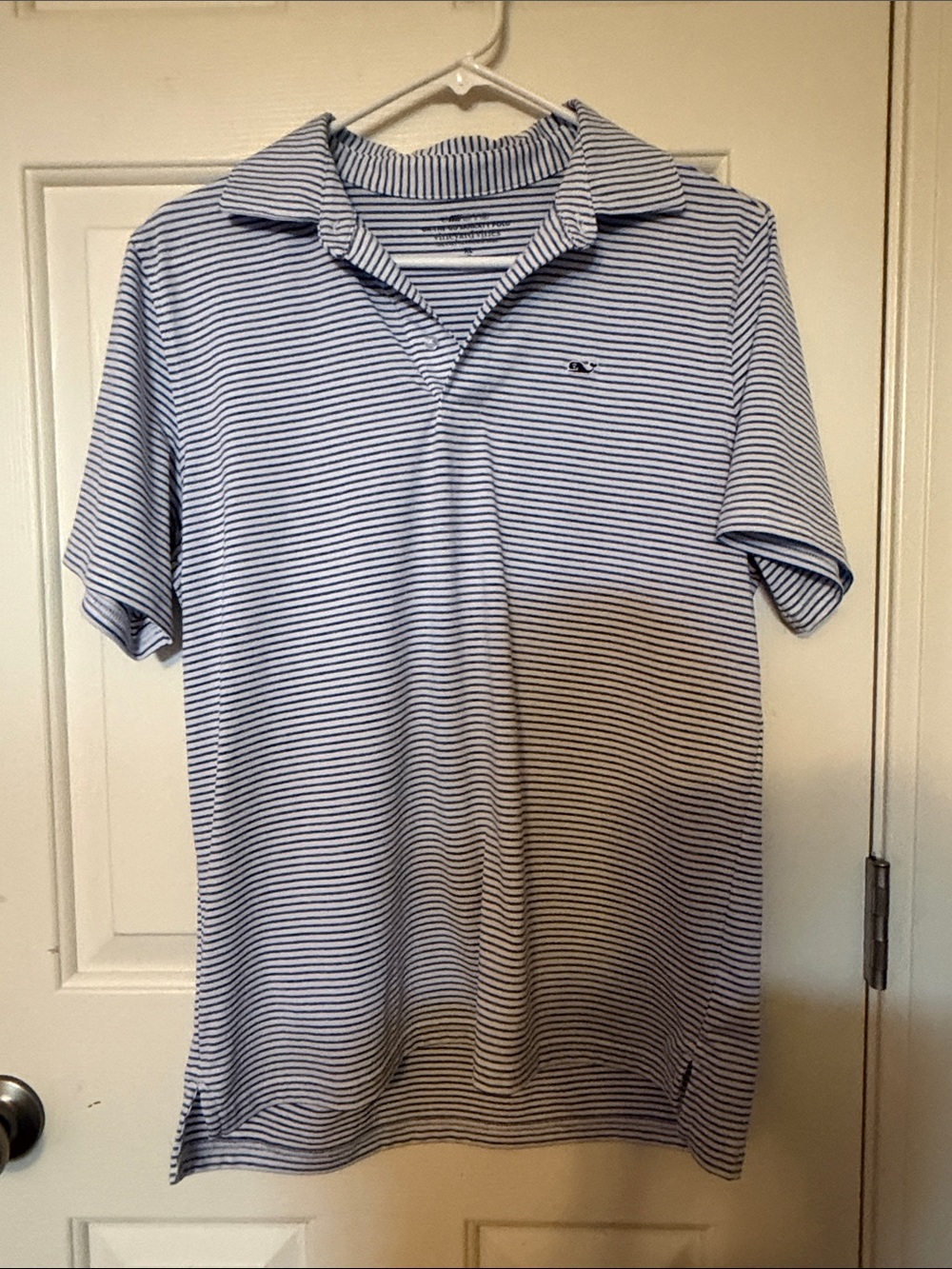 Vineyard Vines Boys Blue and White Striped Polo
